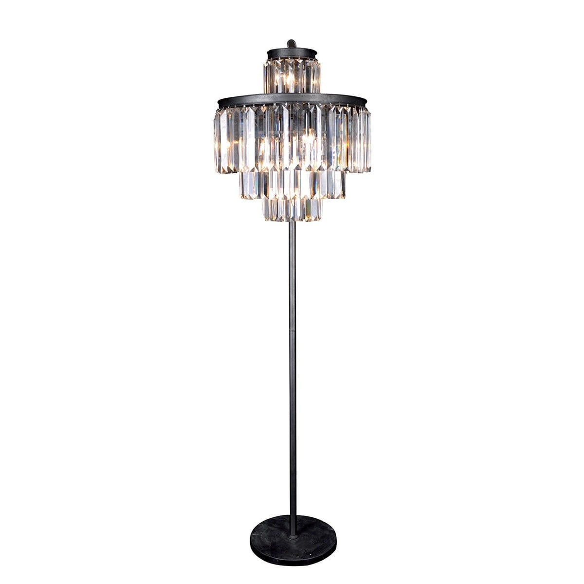 STEHLAMPE Glas Metall Grau Fulgurant - Grau, Metall (55/52/170cm) - Signature
