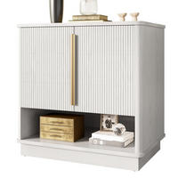 SCHUHSCHRANK 60x40x61 Weiß 2 Türen Offenes Fach Holzoptik - Weiß, Holzwerkstoff (40/61/60cm) - FLIEKS