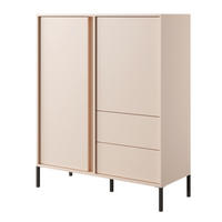 HIGHBOARD Piemontesia 2T 2S Beige 103,3/123,4/39,5 cm – mit Push-to-Open-Funktion - Beige/Schwarz, Holzwerkstoff/Metall (103.3/123.4/39.5cm) - AX Living