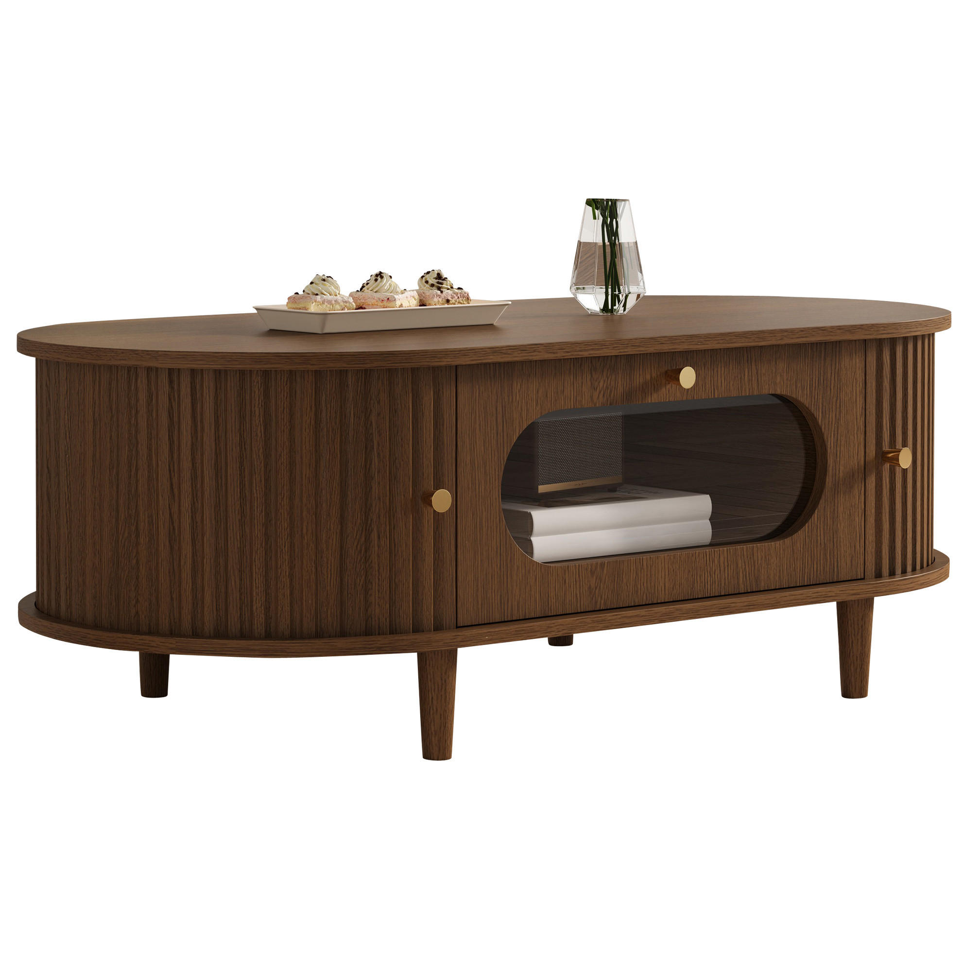 Modfu Couchtisch Walnuss 50x36x100 cm