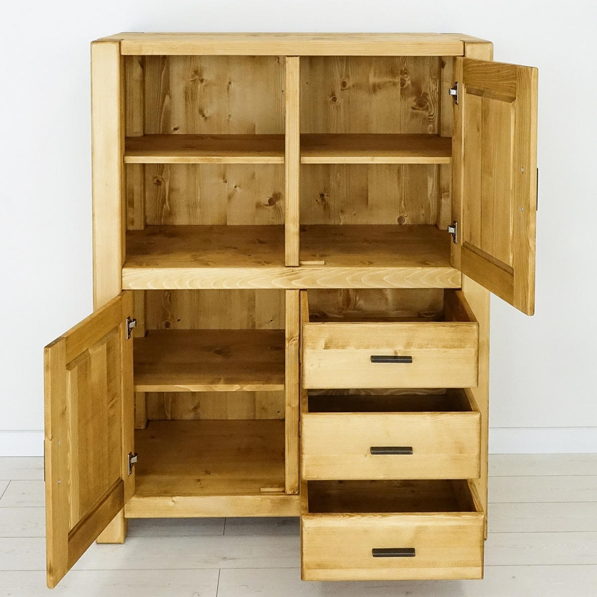 HIGHBOARD aus Massivholz Sara - Honig, Holz (110/140/50cm) - Seart
