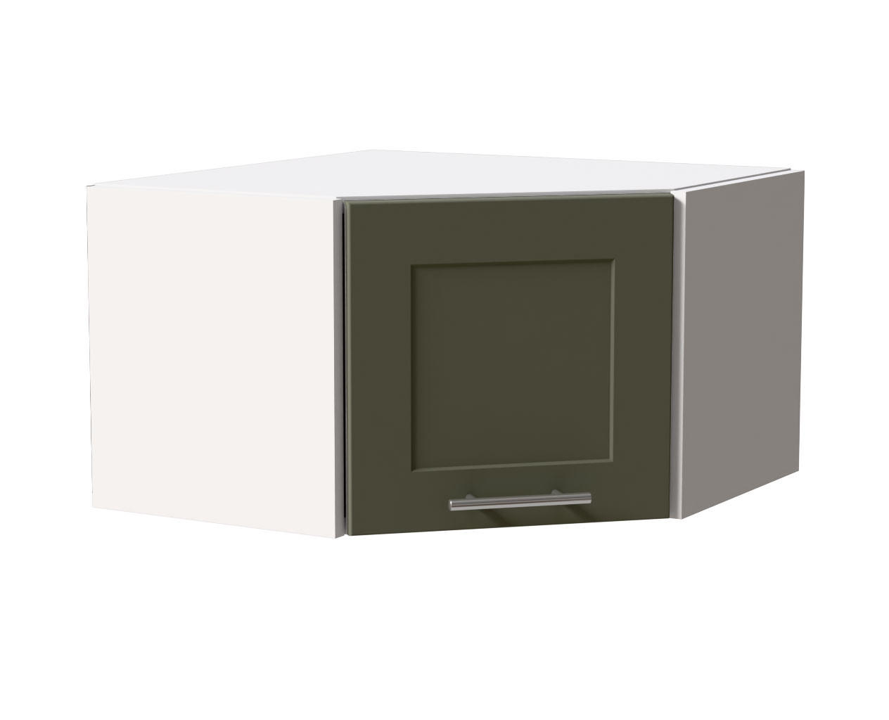 ECKHÄNGESCHRANK Oslo W10/60/36 Weiß / Reed Green Matt 60 / 60 / 36cm - Weiß/Grün, Holz/Holzwerkstoff (60/36/60cm) - Feldmann-Wohnen