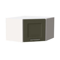 ECKHÄNGESCHRANK Oslo W10/60/36 Weiß / Reed Green Matt 60 / 60 / 36cm - Weiß/Grün, Holz/Holzwerkstoff (60/36/60cm) - Feldmann-Wohnen