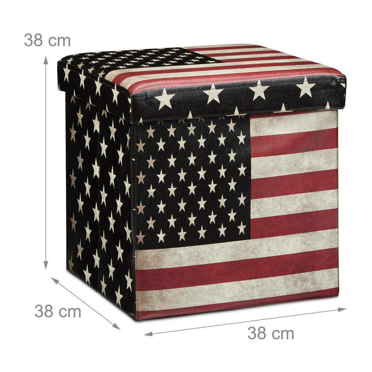 SITZHOCKER - Multicolor, Holzwerkstoff/Kunststoff (38/38/38cm) - Relaxdays