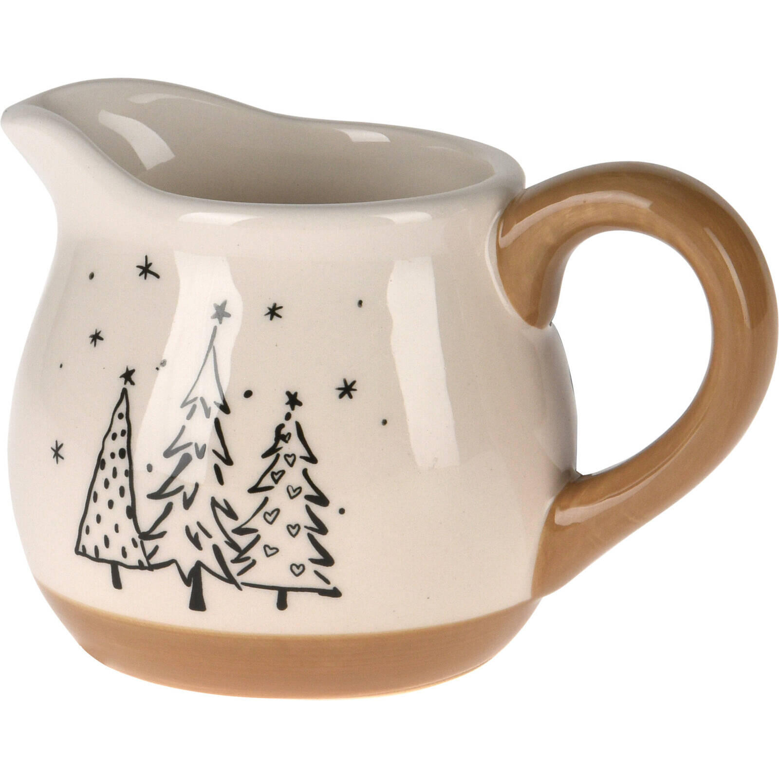 MILCHKANNE Tannenmotiv 9 cm - Weiß, Keramik (250L) - Home Styling Collection