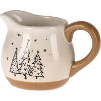 MILCHKANNE Tannenmotiv 9 cm - Weiß, Keramik (250L) - Home Styling Collection