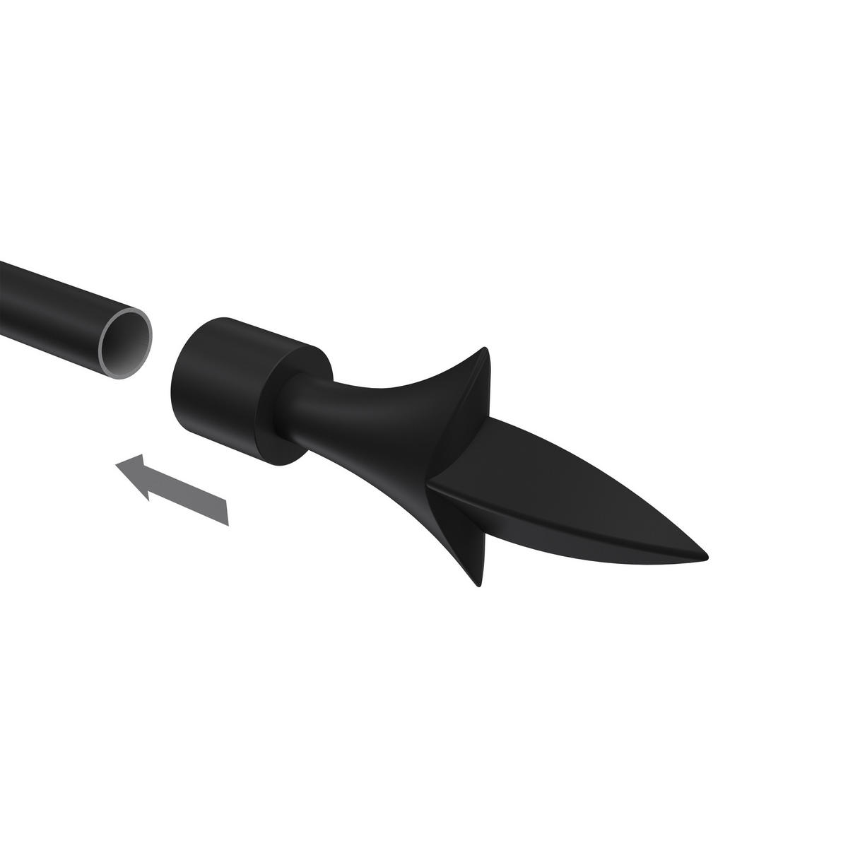 ENDSTÜCKE FÜR TELESKOP-GARDINENSTANGEN Lily 16/13 mm Ø Schwarz, Packung 2 Stück - Schwarz, Kunststoff (11.1/5.9/5.9cm) - INTERDECO