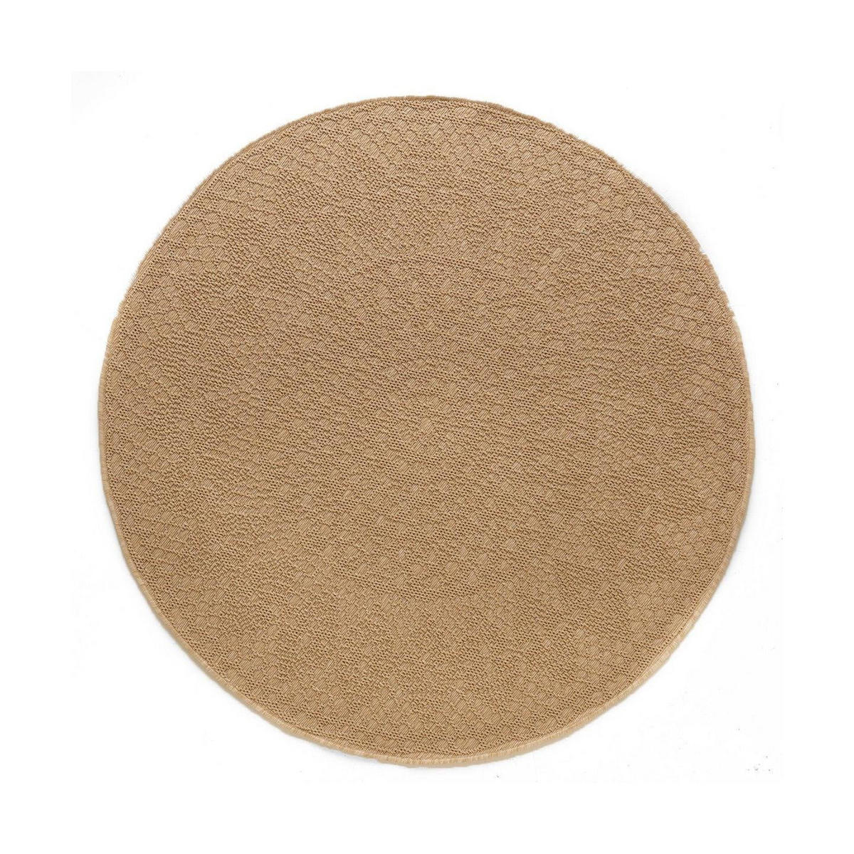 TEPPICH rund skandinavisch gehäkelt beige - Beige, Textil (160/160cm) - AFK Living