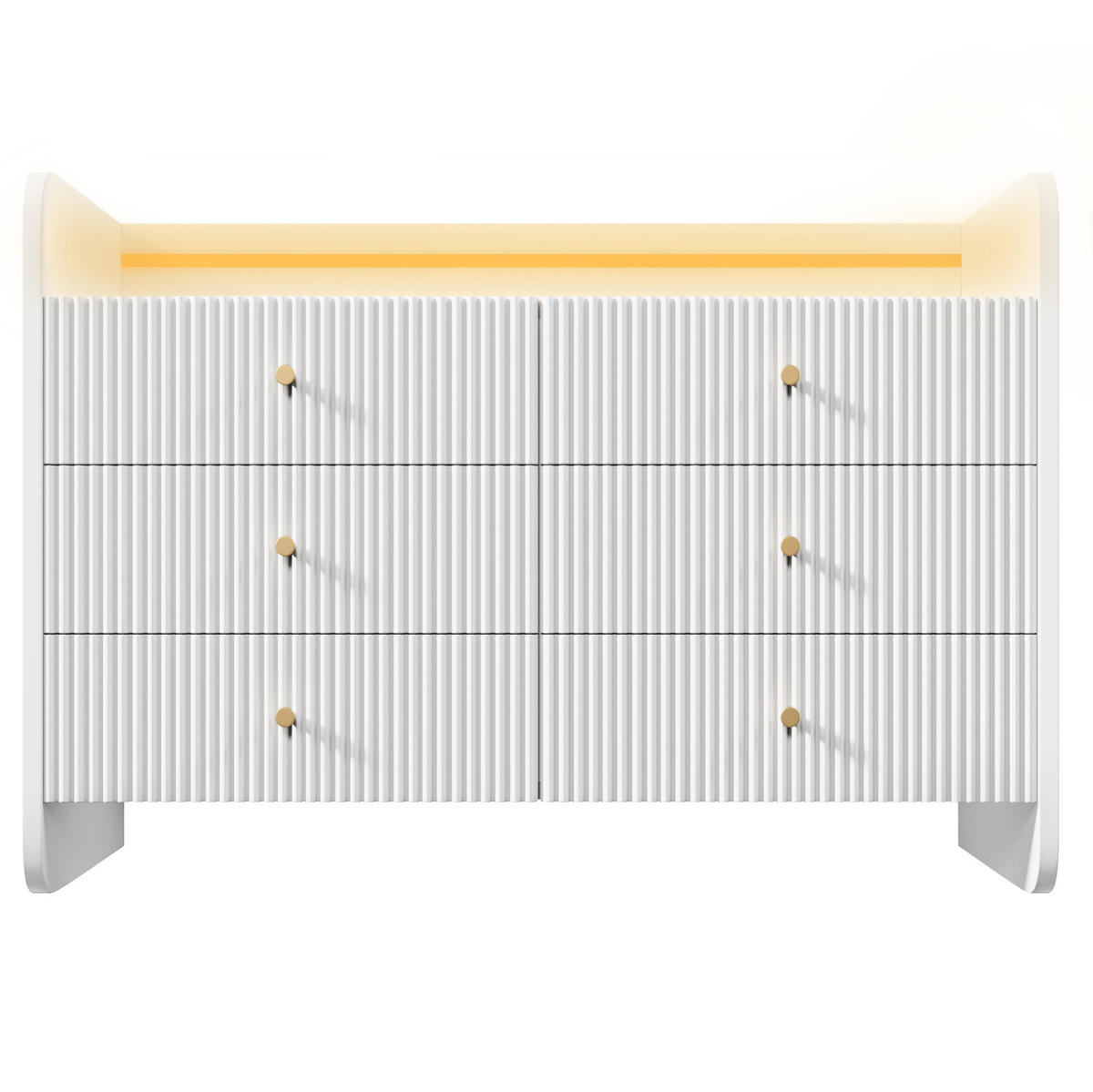 SIDEBOARD 120/40/75 cm Weiß aus Spanplatte mit LED - Weiß, Holzwerkstoff (120/75/40cm) - OKWISH