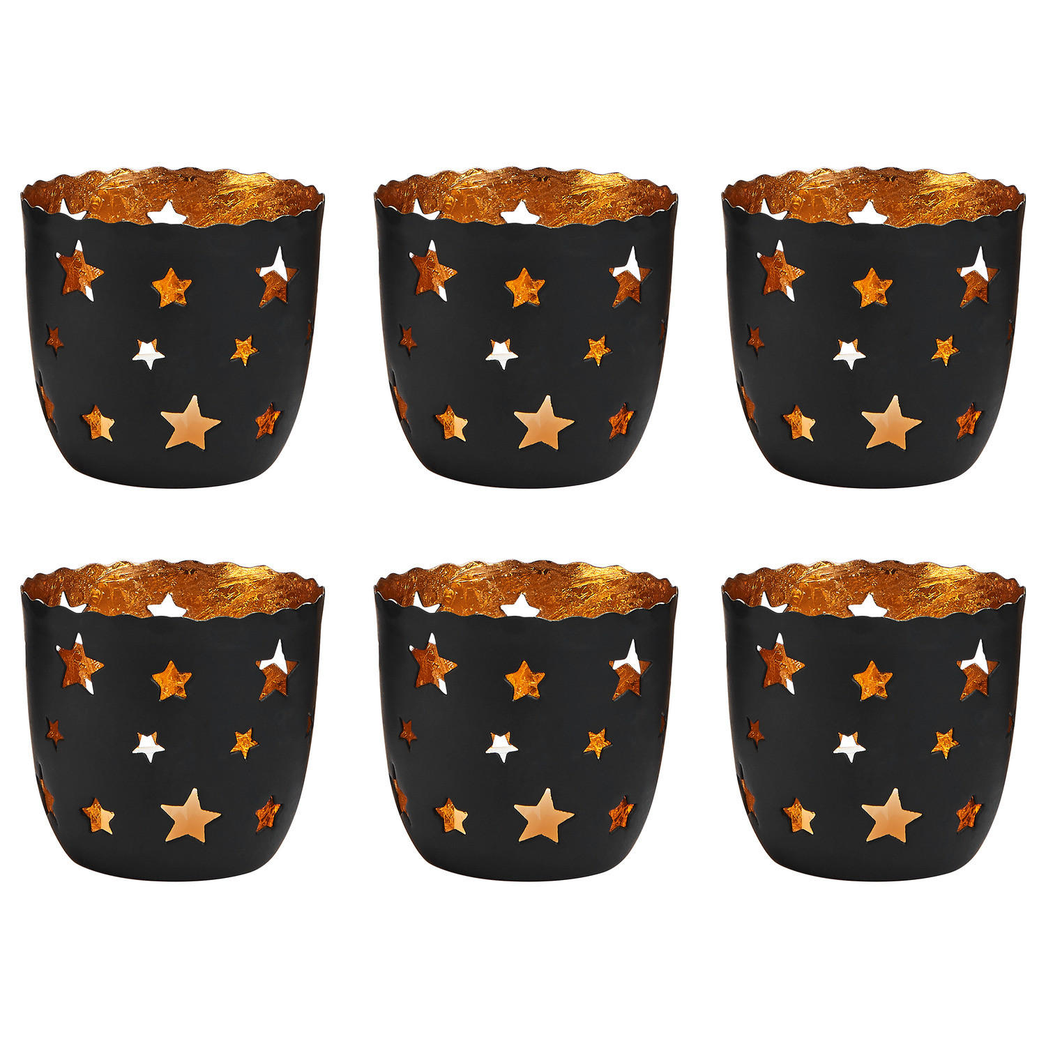 TEELICHTHALTER (6er Set) Delight - Schwarz, Metall (7cm) - BUTLERS
