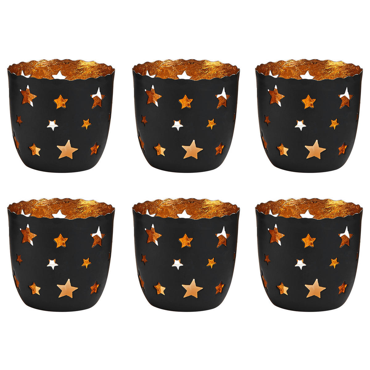 TEELICHTHALTER (6er Set) Delight - Schwarz, Metall (7cm) - Butlers