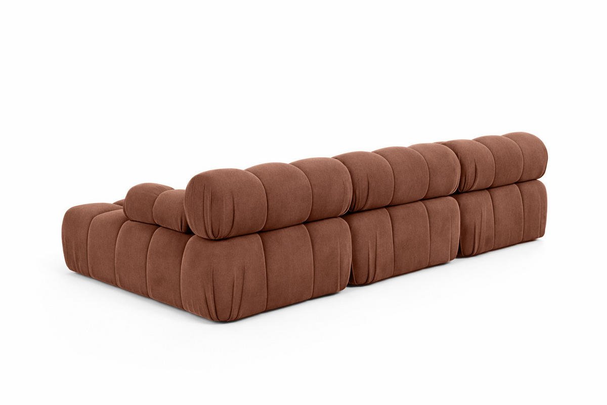 ECKSOFA U-Form, Stoff Velours Salvador, Dunkelbraun, Selia U - Dunkelbraun, Holz (285/70/160cm) - Kaiser Möbel