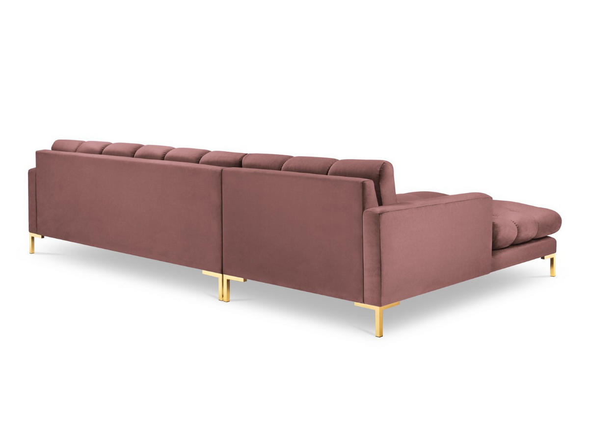 ECKSOFA links Mamaia aus Samt rosa 5 Sitzplätze - Pink, Textil (185/293cm) - Micadoni