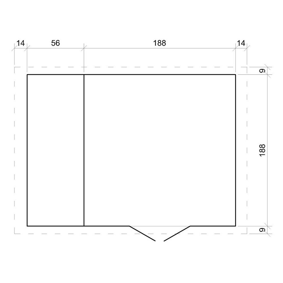 GARTENHAUS aus Holz mit Brennholzschuppen - B272xL206xH218 cm/ 3,53 + 0,97 m2 - M386 - Beige, Holz (256/218/206cm) - Timbela