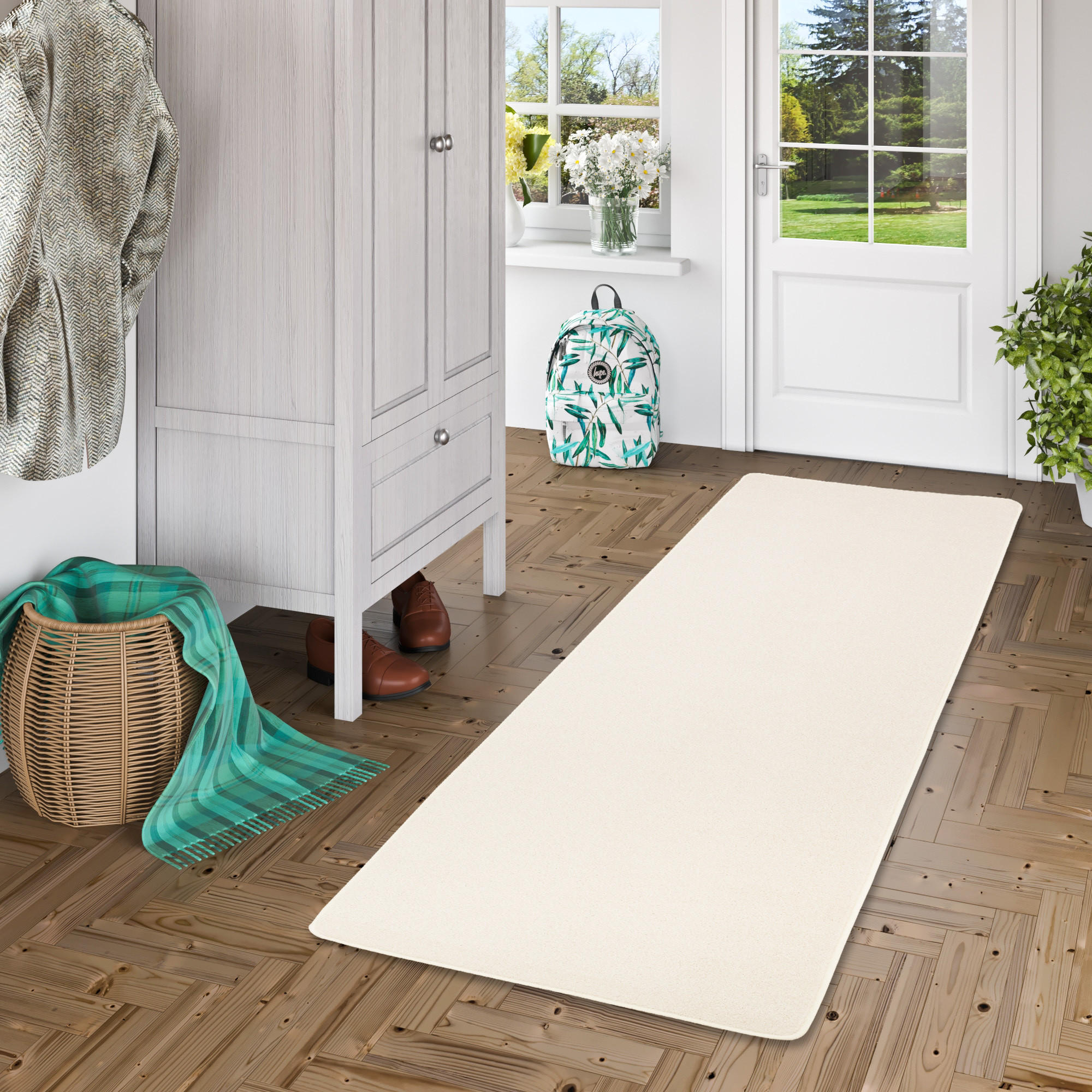 TREND VELOURS LÄUFER TEPPICH JOY - Creme, Textil (80/320cm) - Snapstyle