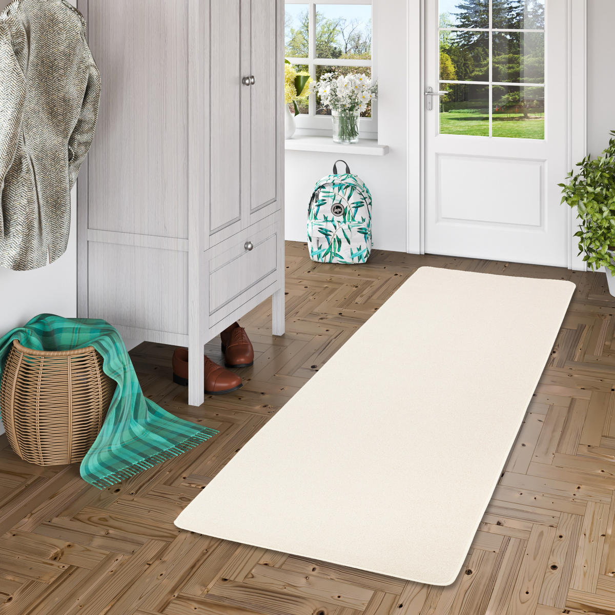 TREND VELOURS LÄUFER TEPPICH JOY - Creme, Textil (80/200cm) - Snapstyle