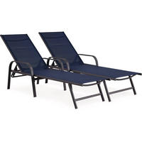 SONNENLIEGE Farniente 2er-Set Dunkelblau - Dunkelblau, Metall (193/45/59cm) - Habitat Garten