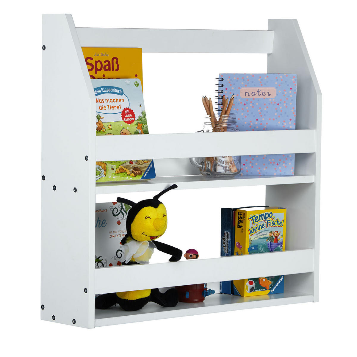 WANDREGAL weiß Bücher 63/60 cm - Weiß, Holz (63/60/15cm) - Homestyle4u