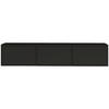 TV-LOWBOARD hängend, 3 Klappen, Schwarz, 150 cm - Schwarz, Holzwerkstoff (150.1/30/30cm) - Selsey