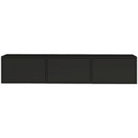 TV-LOWBOARD hängend, 3 Klappen, Schwarz, 150 cm - Schwarz, Holzwerkstoff (150.1/30/30cm) - Selsey