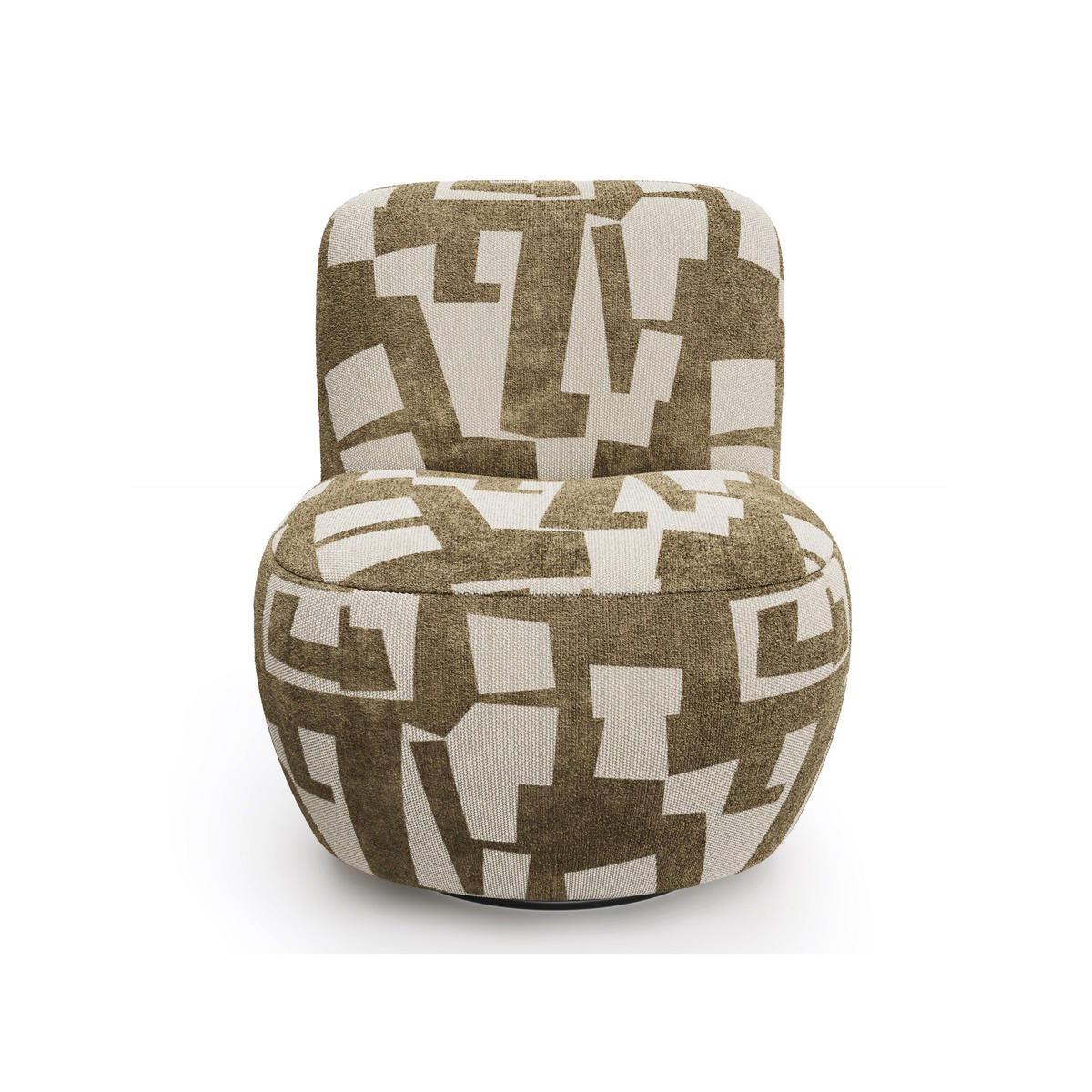 SESSEL Gemusterter texturierter Stoff Khakigrün 64cm - Grün, Textil (65/72/71cm) - Sia Home