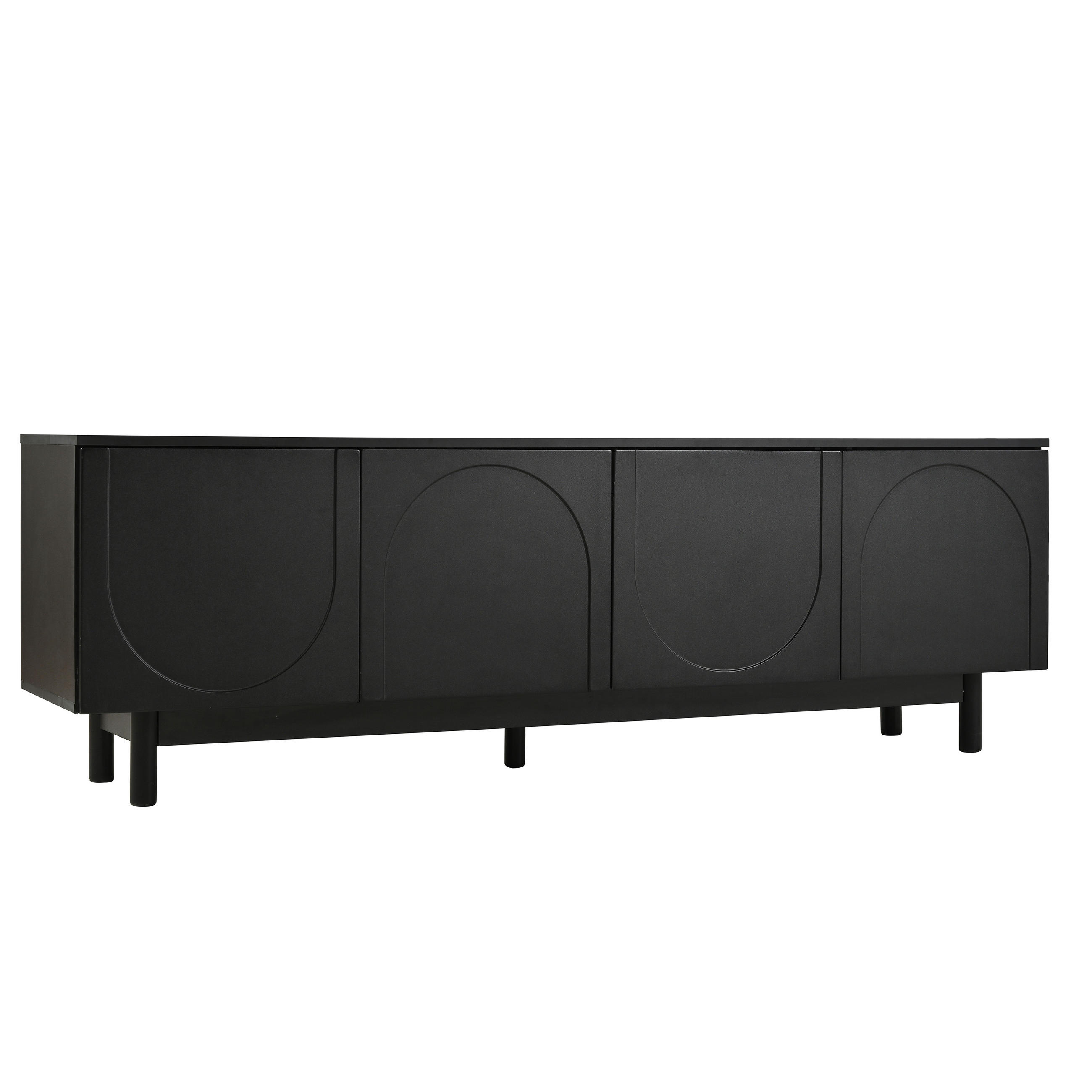 TV-ELEMENT 175/38/56 cm Schwarz mit verstellbare Einlegeplatten - Grau, Holz (175/56/38cm) - Oxeza