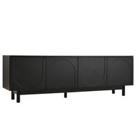 TV-ELEMENT 175/38/56 cm Schwarz mit verstellbare Einlegeplatten - Grau, Holz (175/56/38cm) - Oxeza