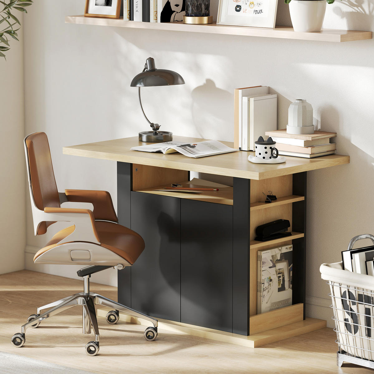 KÜCHENINSEL DE-11238 Schwarz - Schwarz, Holzwerkstoff (110/75.5/70cm) - ComfortXL