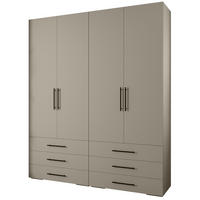 GARDEROBEN-SET 236,7/200/47 - Kaschmir/Schwarz, Holz/Kunststoff (200/236.7/47cm) - Abiks Möbel