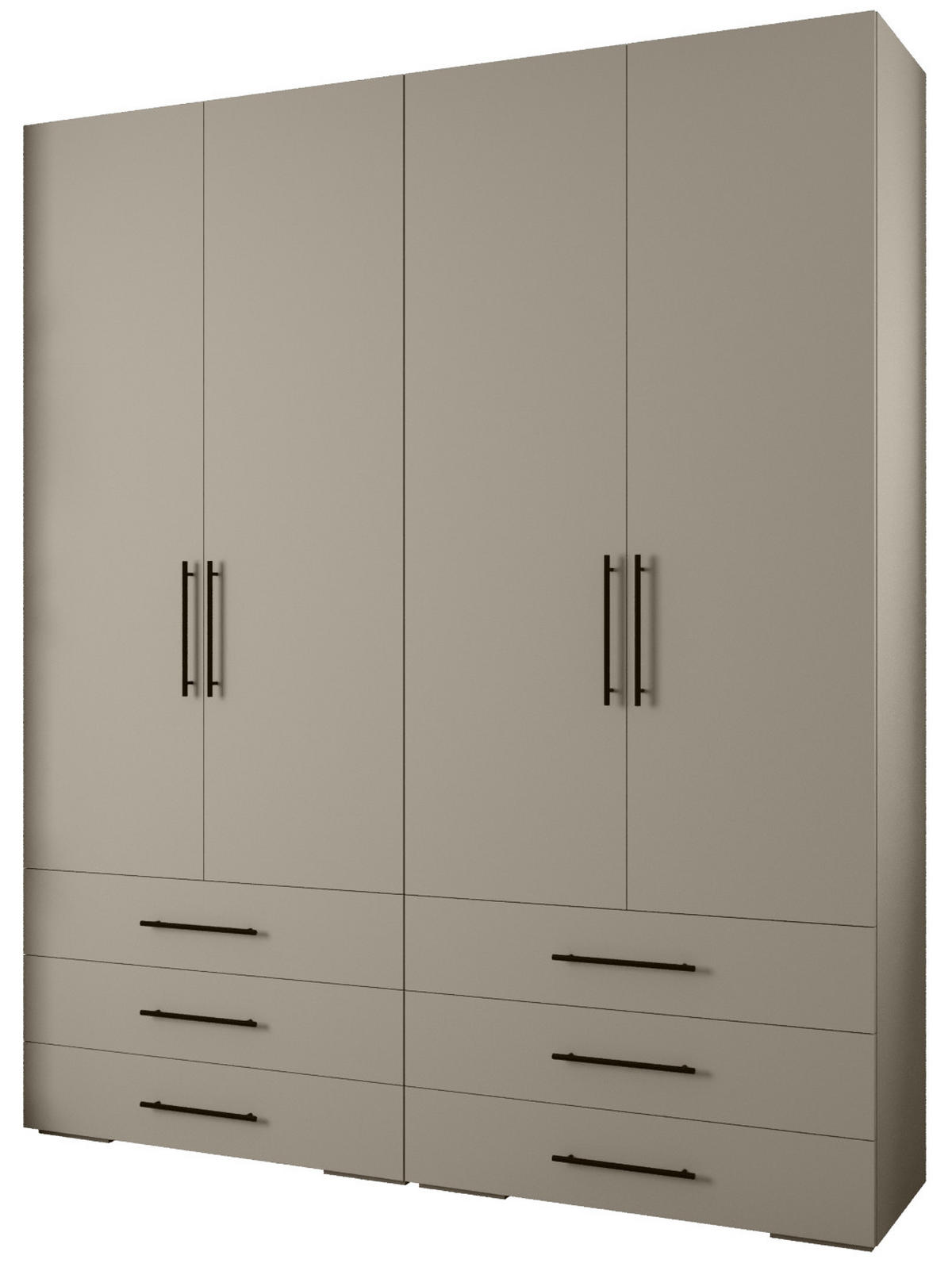 GARDEROBEN-SET 236,7/200/47 - Kaschmir/Schwarz, Holz/Kunststoff (200/236.7/47cm) - Abiks Möbel