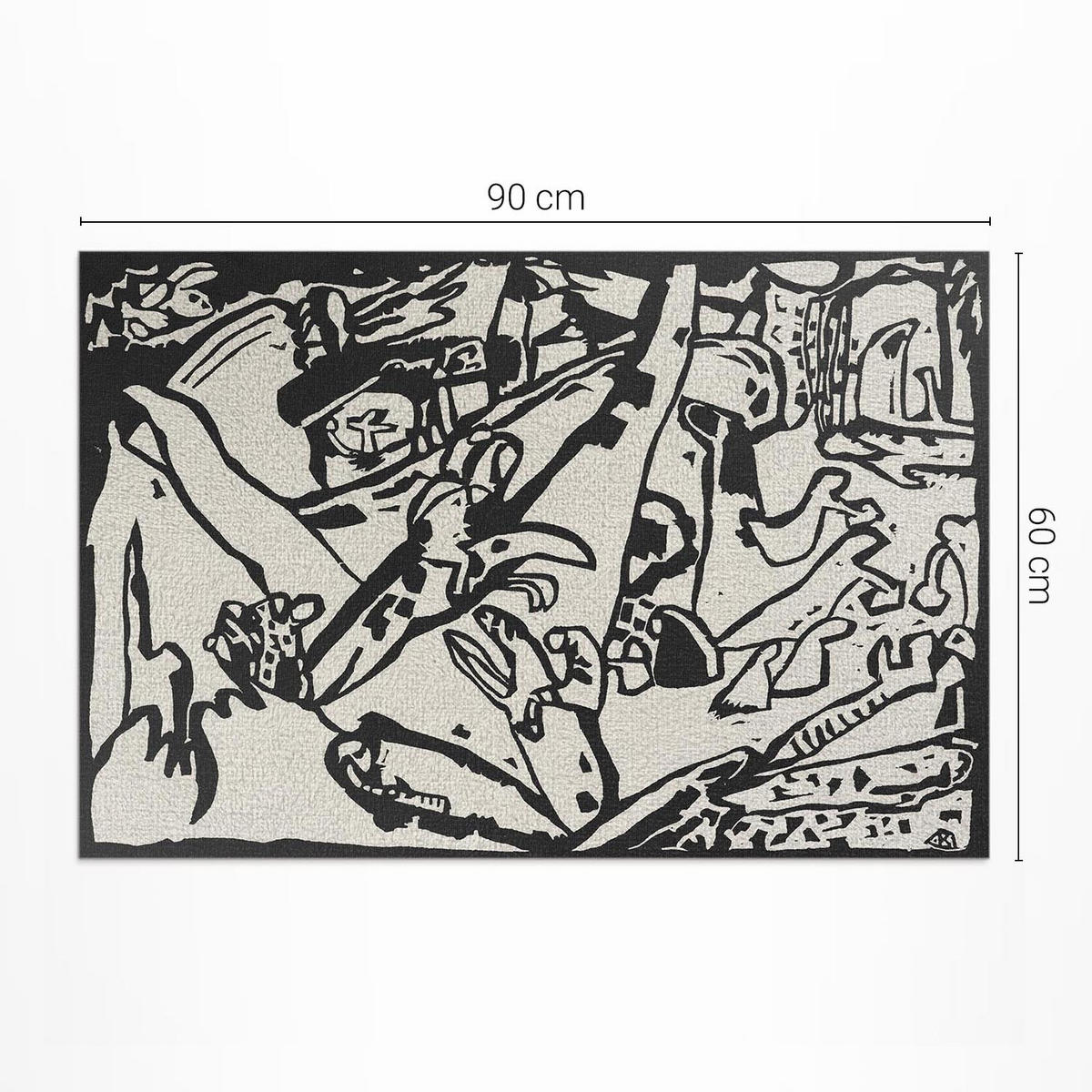 TEPPICH 60x90 cm Komposition nach Wassily Kandinsky - Graphitfarben, Kunststoff (60/90cm) - Wallfluent