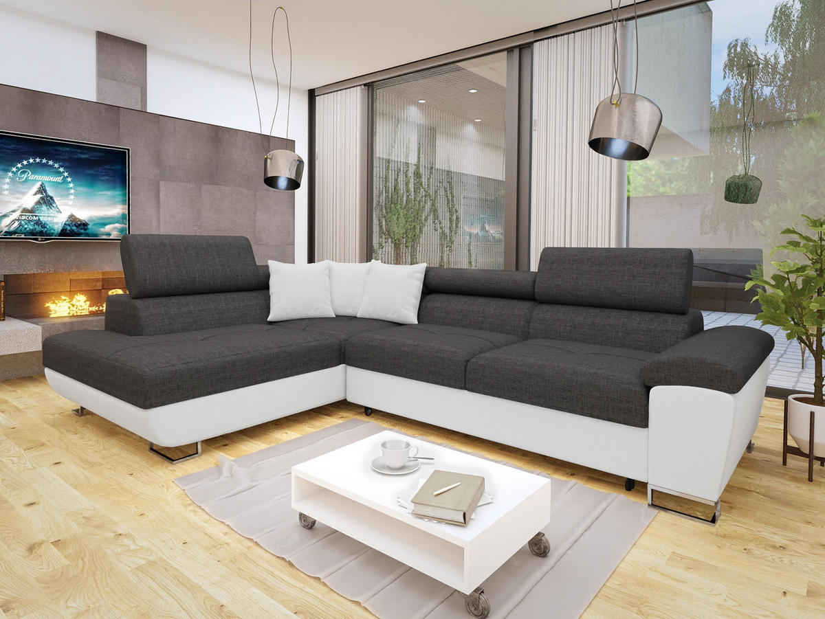 ECKSOFA Cotere Lux, Seite: Links - Grau, Holz/Textil (270/202cm) - MIRJAN24
