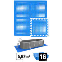 POOLMATTEN 5,6m² 16 EVA Matten 62 cm Blau - Blau, Kunststoff (62/62cm) - eyepower