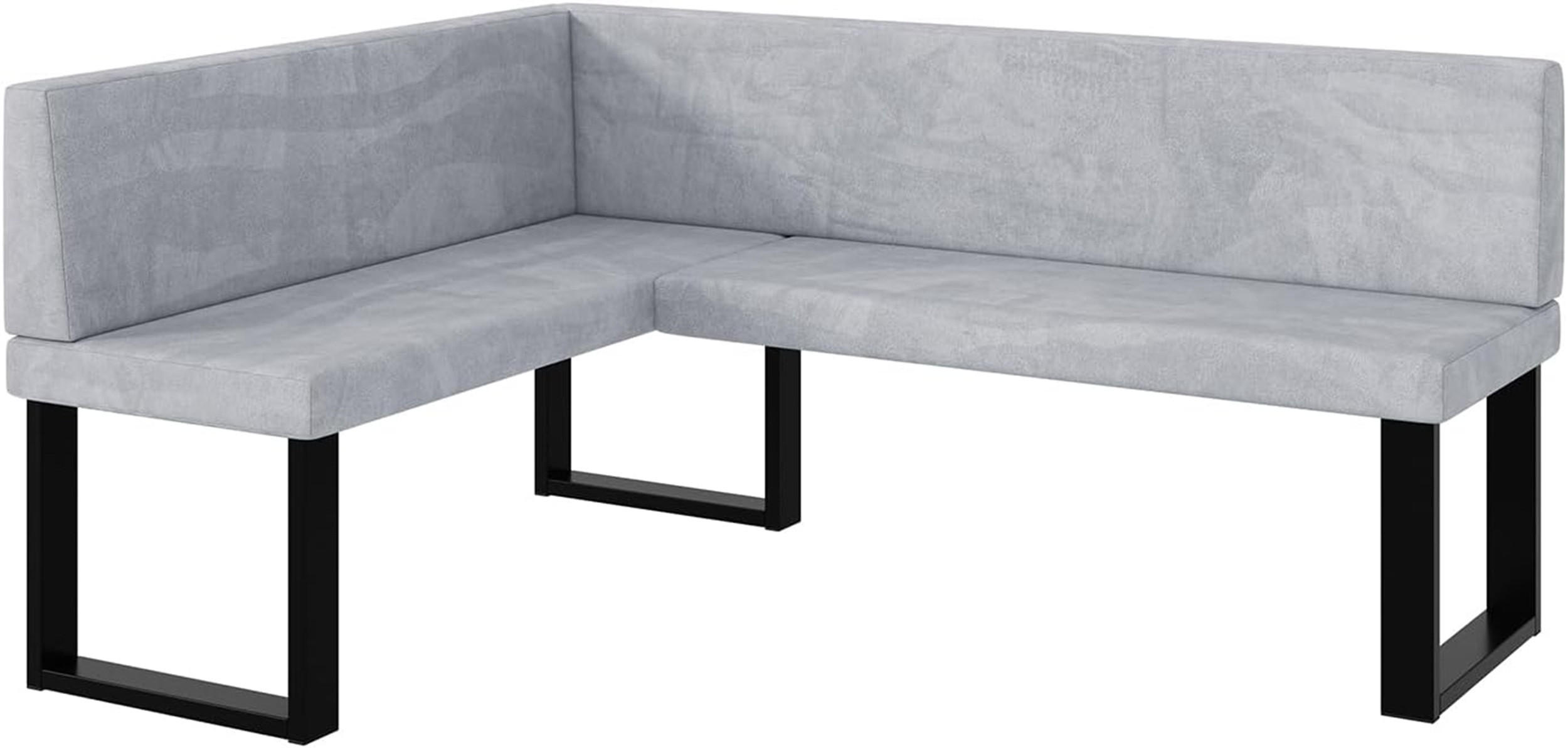 ECKBANK TONI_U - Hellgrau, Textil (128/168cm) - Meblini