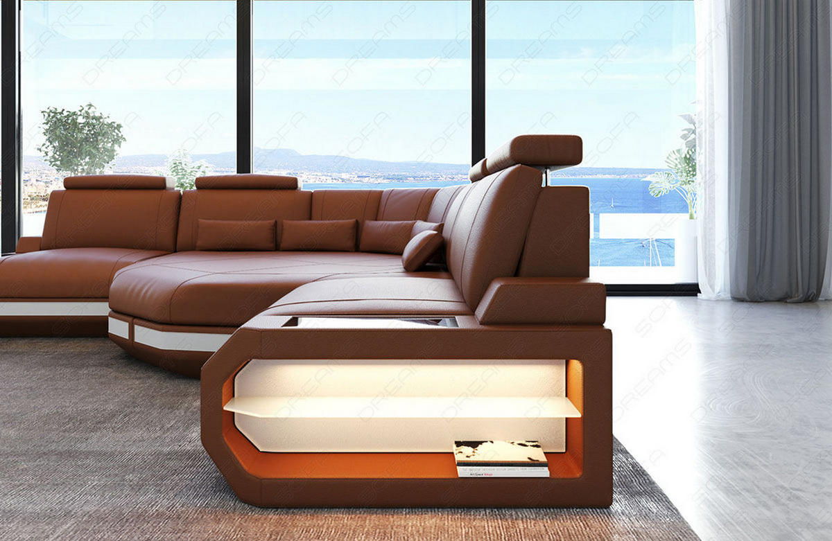 ECKSOFA Asti L Mini - Braun, Leder (280/280cm) - Sofa Dreams