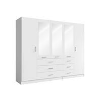 KLEIDERSCHRANK Weiß 250/200,5/58 - Weiß, Holzwerkstoff (250/201/58cm) - RAUMHIRSCH FURNITURE