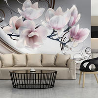 SELBSTKLEBENDE FOTOTAPETE 343/245 cm - Pink/Braun, Kunststoff/Textil (343/1cm) - KUNSTLOFT