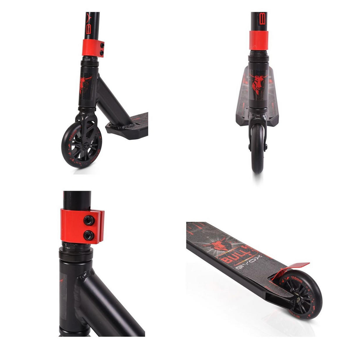 KINDERROLLER Bull schwarz PU-Räder, ABEC-7, Lenker 360° drehbar, Bremse, bis 100 kg - Schwarz, Metall (68/55/85cm)