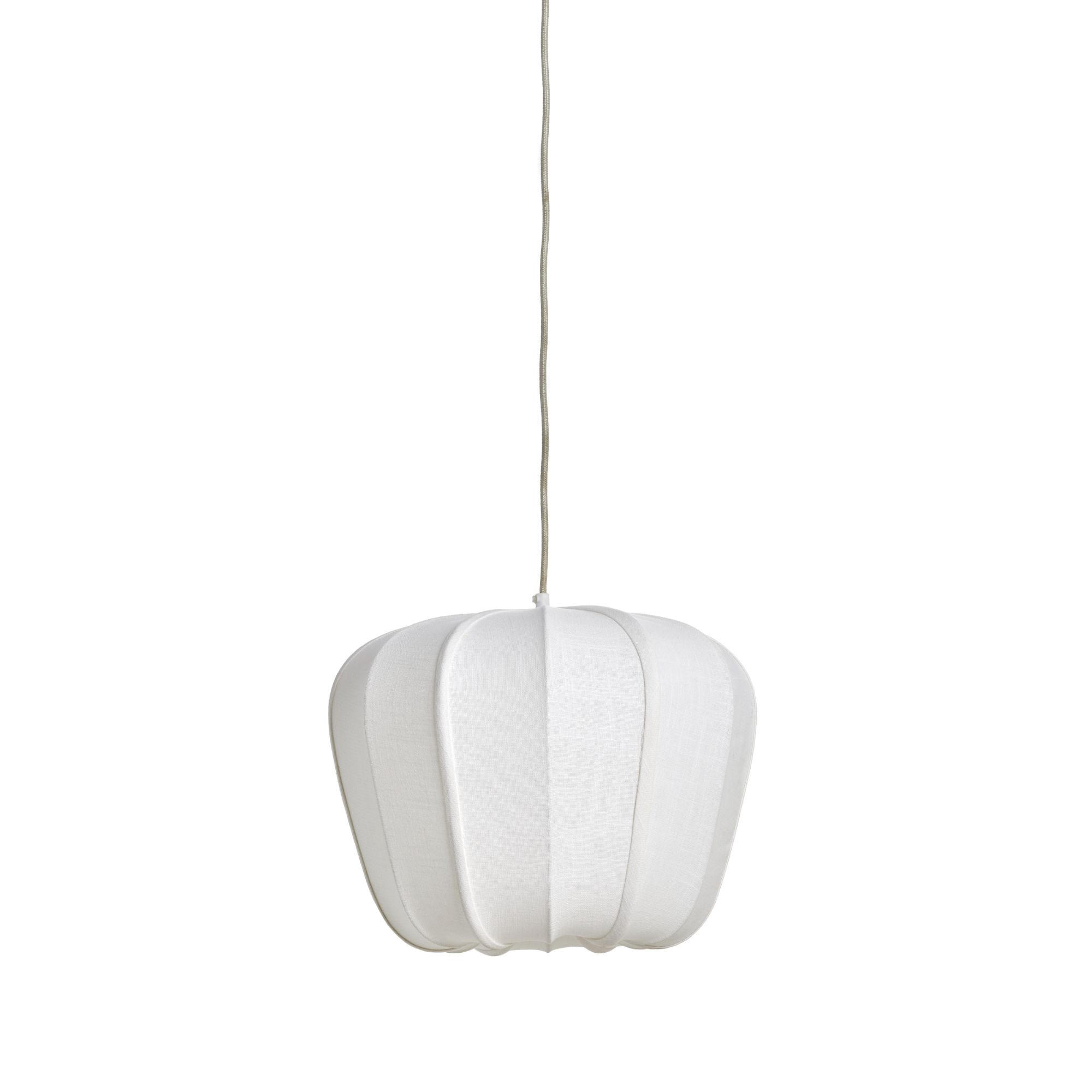 PENDELLEUCHTE ZUBEDO Weiß 40/40/30 cm - Weiß, Textil (40/40/30cm) - Light & Living
