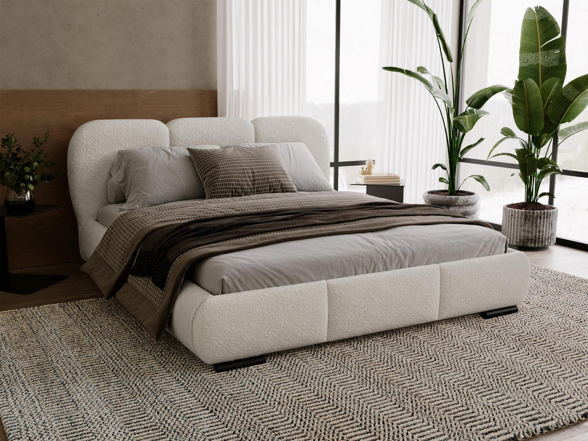 POLSTERBETT Rosa - Eichefarben/Beige, Holz/Textil (200/200cm) - MIRJAN24