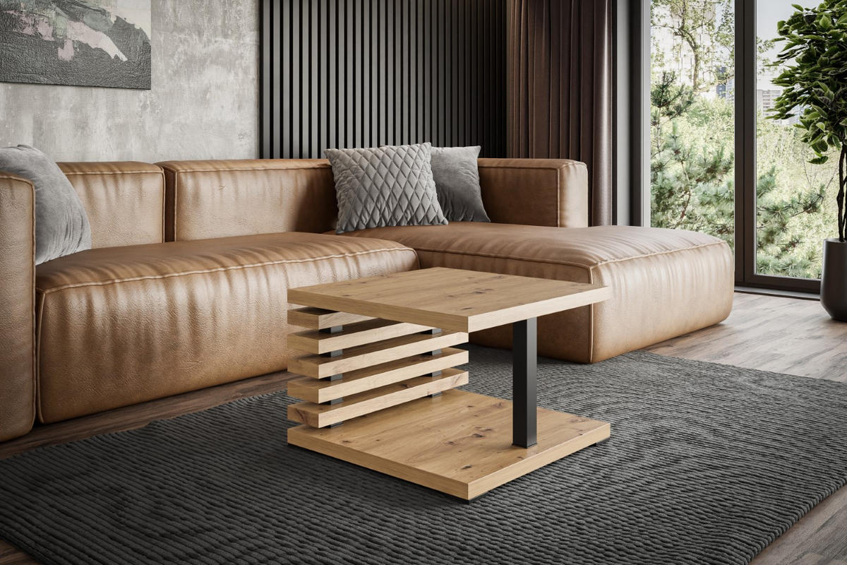 KAFFEETISCH 60x60x44 cm - Artisan Eiche Optik - YOTO +2 - Eichefarben, Holzwerkstoff (60/60/44cm) - ALTDECOR