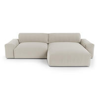 ECKSOFA RECHTS Rastergewebe mit weichem Griff Beige 310cm - Beige, Textil (310/174cm) - Sia Home