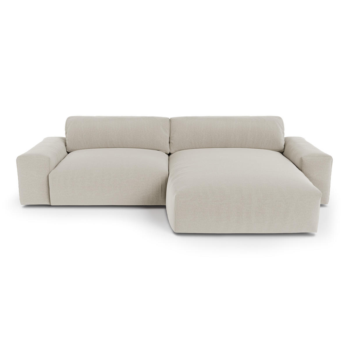 ECKSOFA RECHTS Rastergewebe mit weichem Griff Beige 310cm - Beige, Textil (310/174cm) - Sia Home
