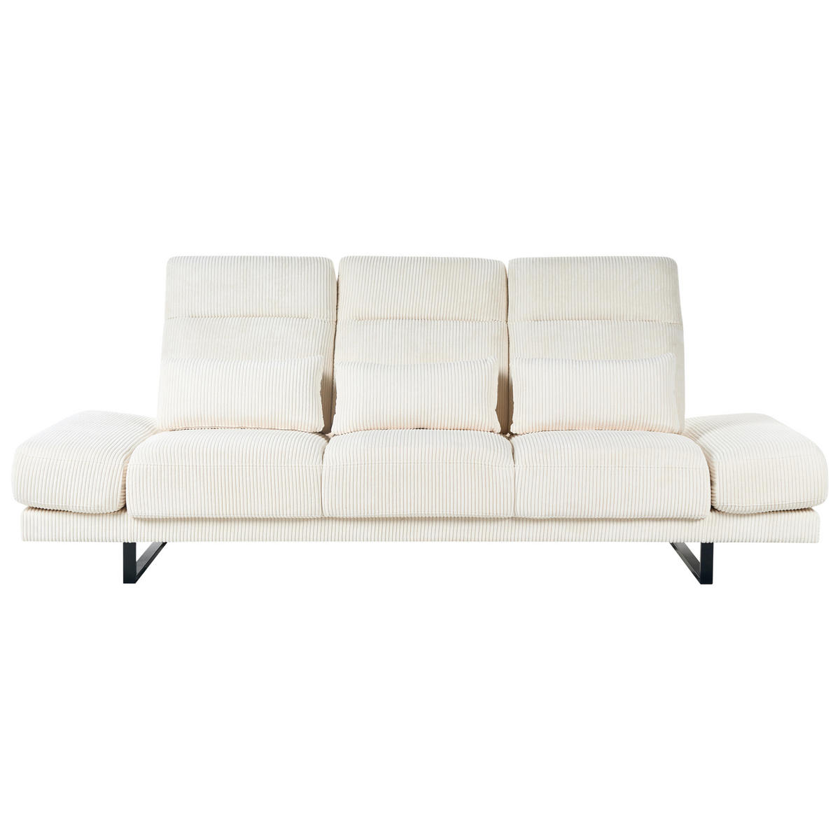 POHOVKA 3-místná Manšestr Světle béžová Ikast - béžová, textil (255/87/105cm) - Beliani