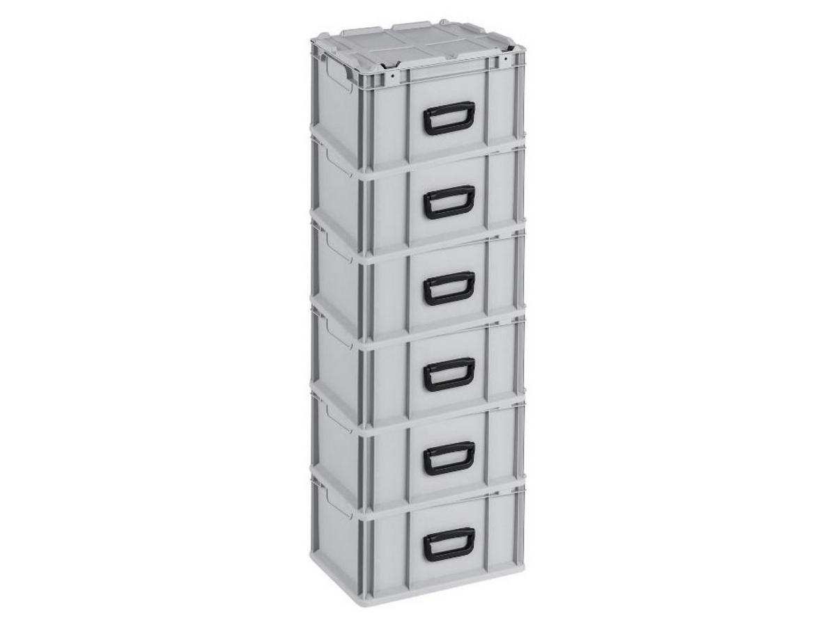 EUROBOX 6xEurobox Nextgen Portable 235x30x40cm 20 Liter - Grau, Kunststoff (30/23.5/40cm) - PROREGAL