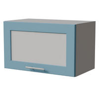 KLAPPHÄNGESCHRANK Bari W4BS/60 WKF Grau / RAL 5024 pastellblau 60 / 32,5 / 36cm Blum Aventos - Blau/Grau, Holz/Holzwerkstoff (60/36/32.5cm) - Feldmann-Wohnen