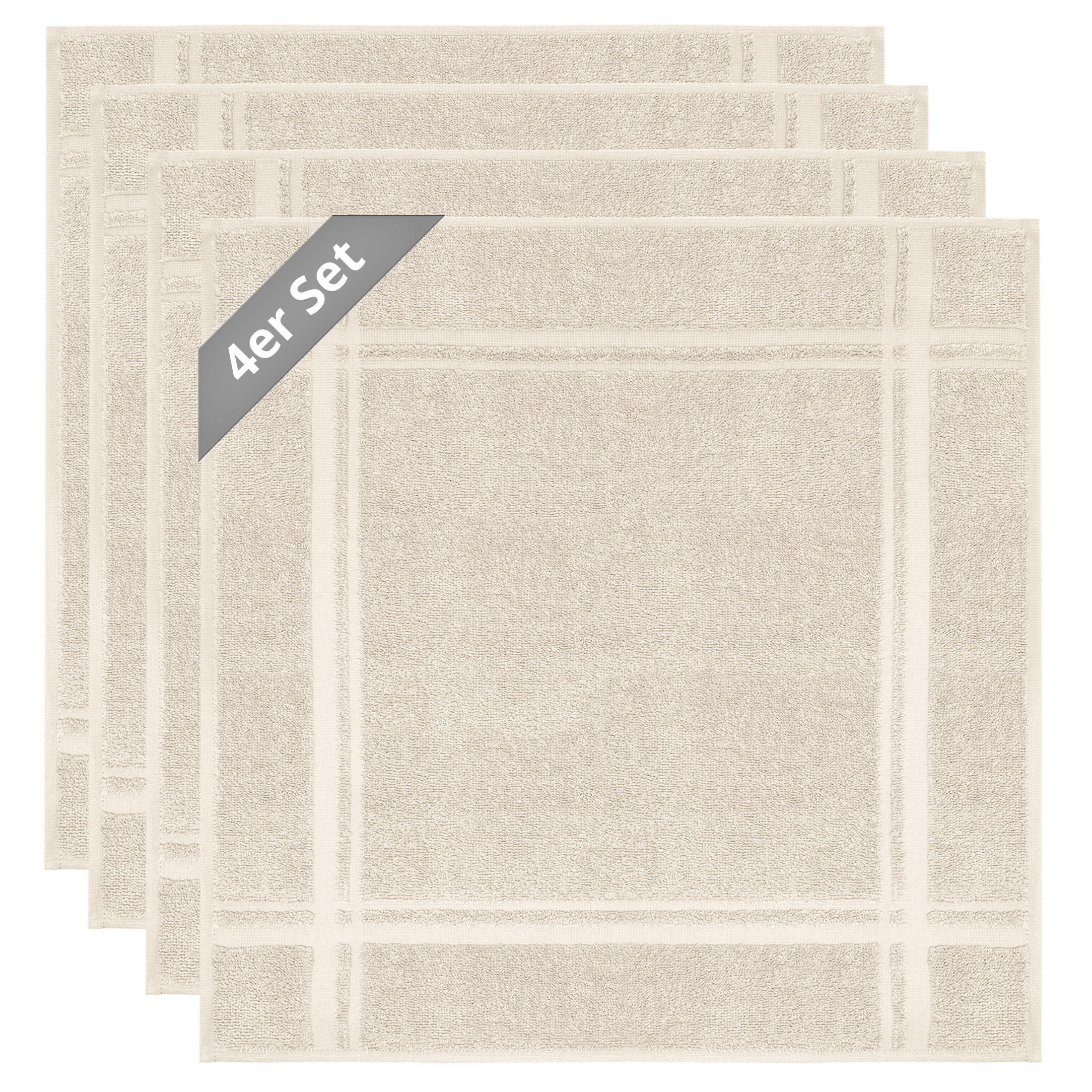 FROTTEE Küchenhandtücher 50x50 cm, 4er Set, Natur - Naturfarben, Textil (50/50cm) - Lashuma