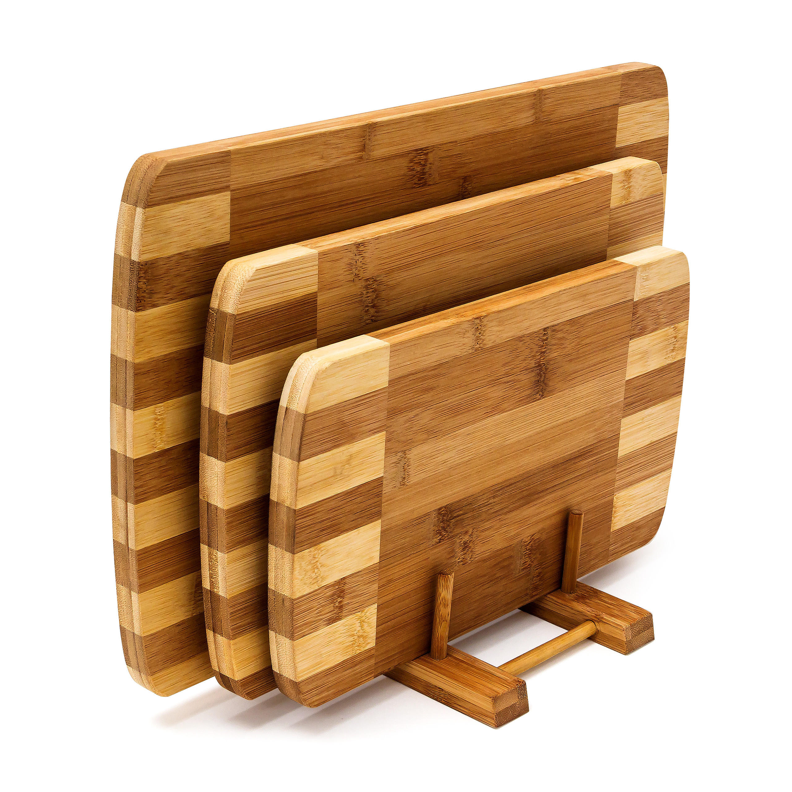 SCHNEIDEBRETTER Set - Hellbraun, Holz (25.5/39cm) - Relaxdays