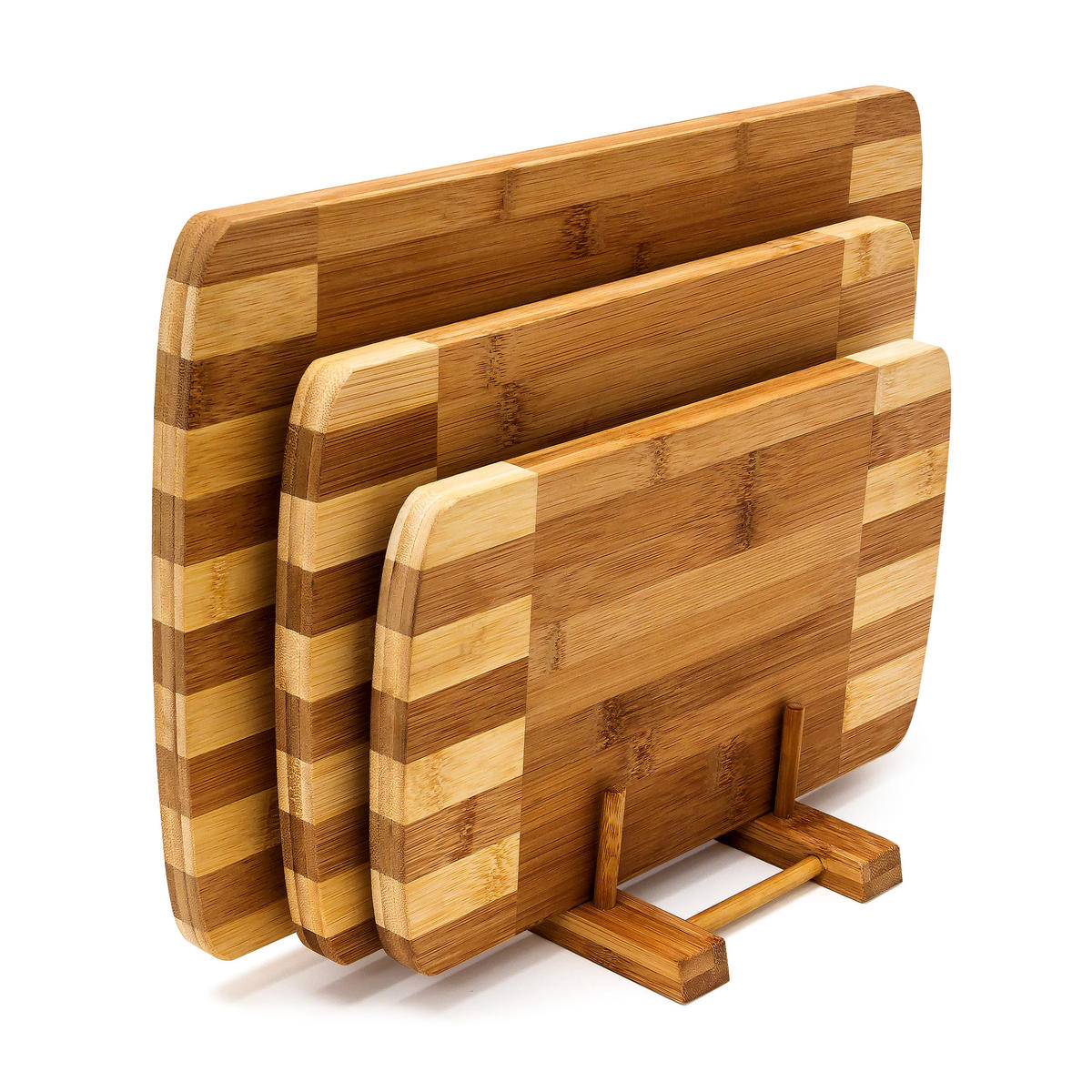 SCHNEIDEBRETTER Set - Hellbraun, Holz (25.5/39cm) - Relaxdays