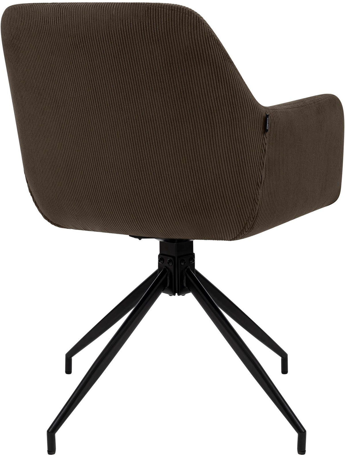 ESSZIMMERSTUHL Cord Dunkelbraun - Dunkelbraun/Schwarz, Textil/Metall (58/85/60cm) - CLP